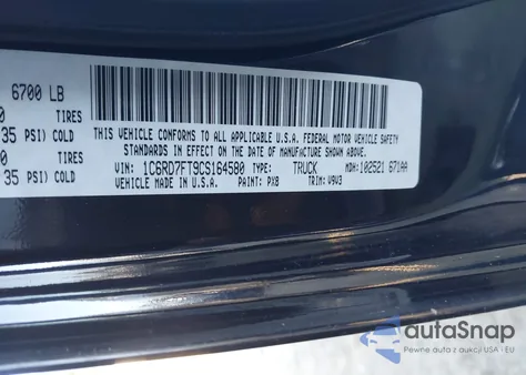 2012 Ram 1500 Slt from USA, damaged, VIN 1C6RD7GT2CS146680
